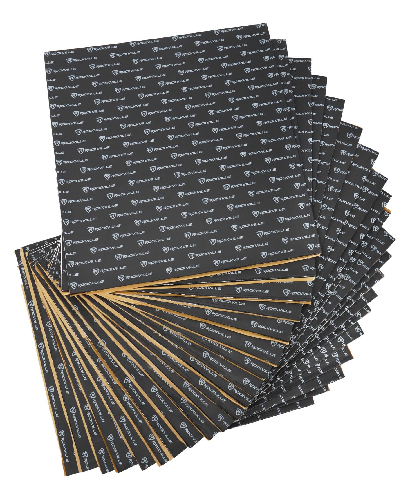 Rockville RockMat Pro 50 (50 Sq Ft) 3-in-1 Car Sound Deadener Mat – Foam/Rubber/Aluminum Layered Soundproofing Material for Car Audio & Vibration