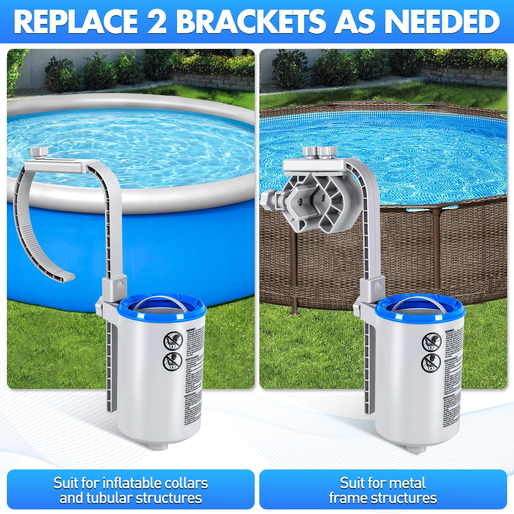 Aufstellbarer Pool-Skimmer Mit Halterung – Für Aufblasbare Und Metallrahmen-Pools, Inkl. Skimmersocken