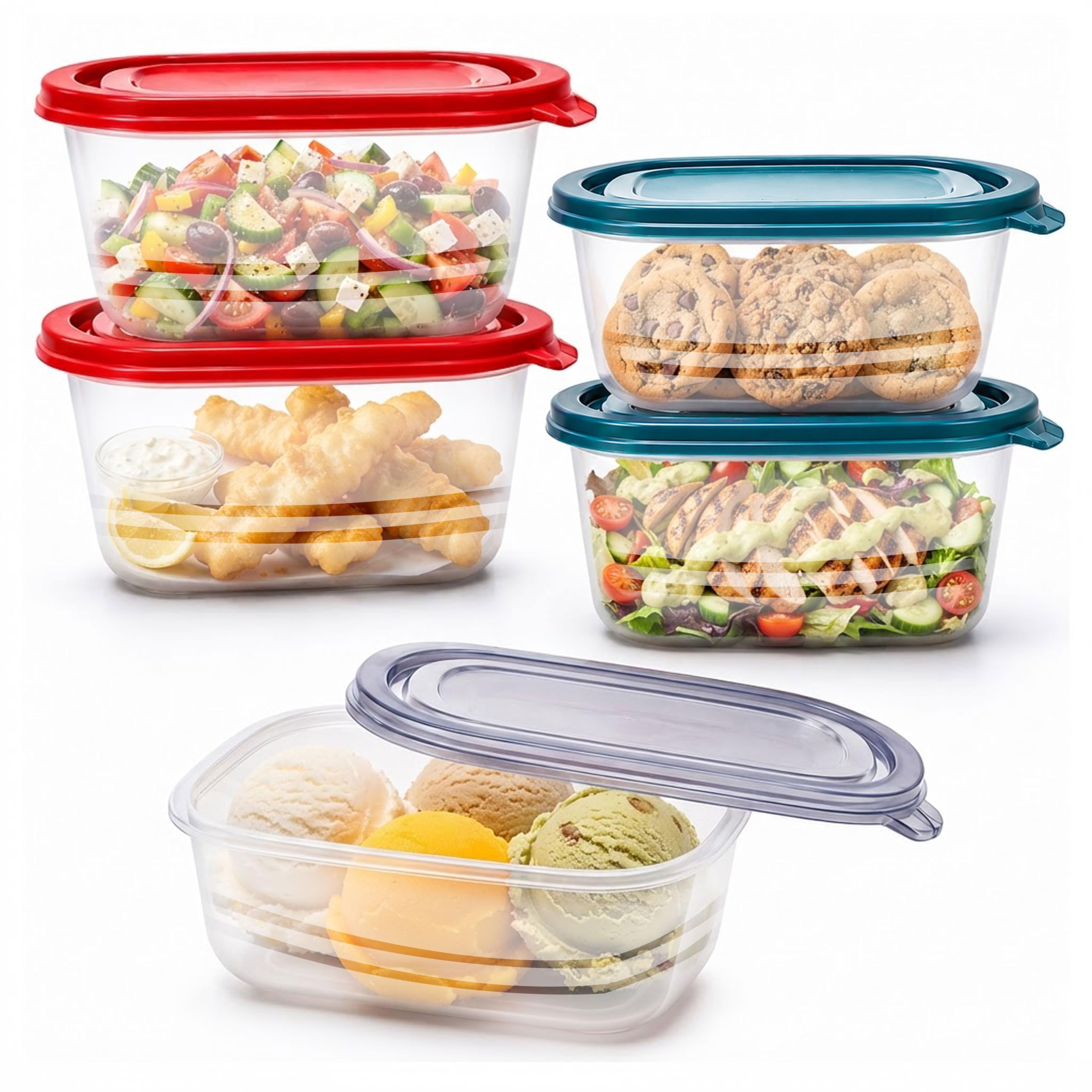 ARSUK 500ml Freezer Storage Containers With lids 10 Pack- Microwavable & Dishwasher Safe- Small Plastic Food Containers With lids- Reusable, Leak-Proof- Ideal Use for Meal Prep, Home, Work and Travel