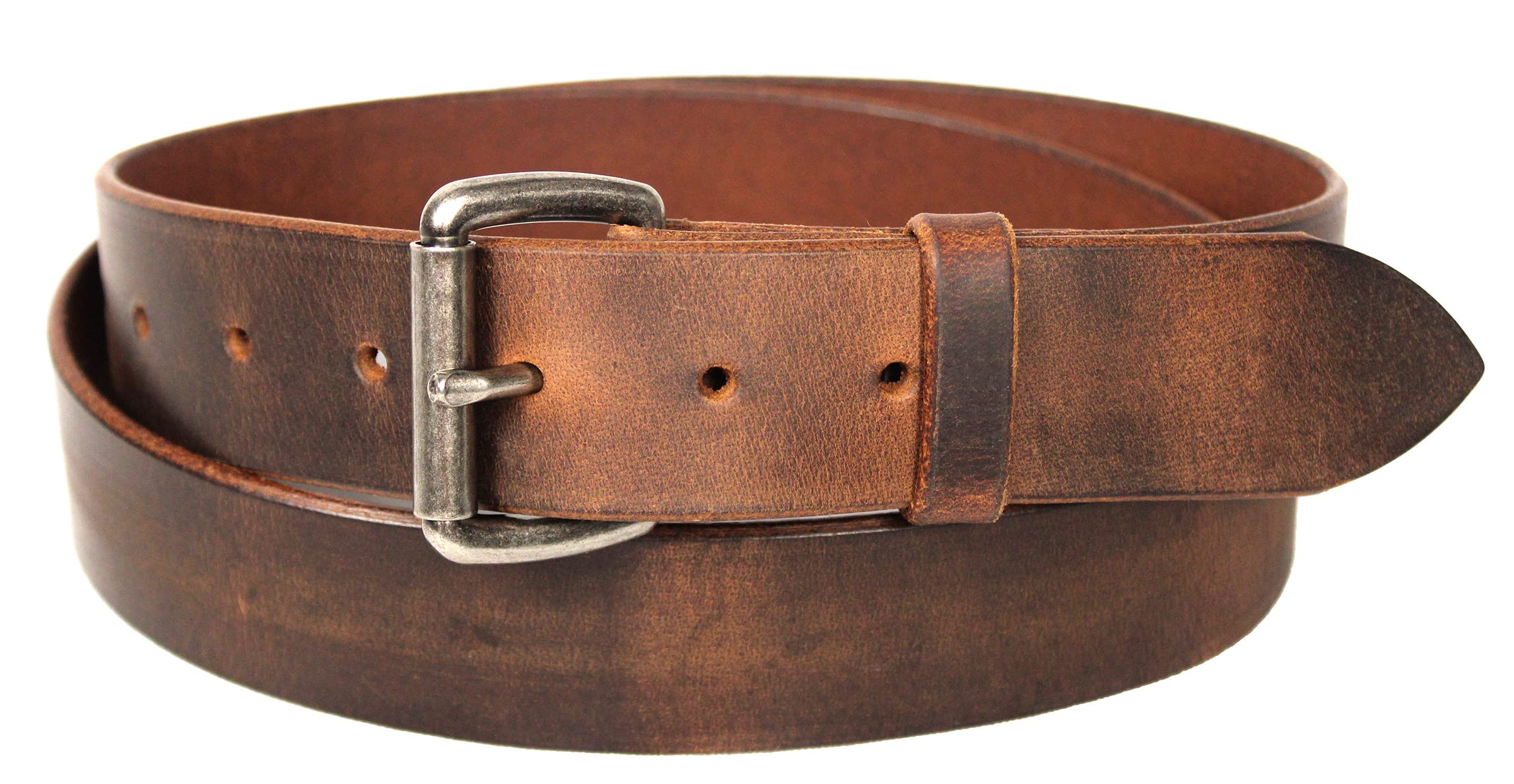 Distressed Leather Work Belt, 1-1/4