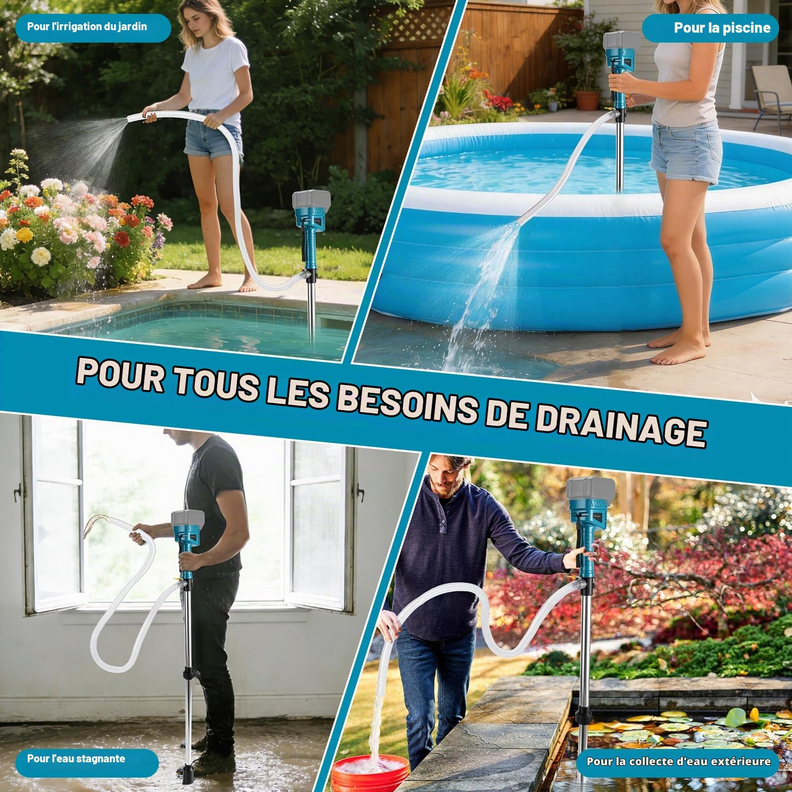 Sans Fil Pompe À Eau Compatible Avec Makita 18 V Batterie,50 L/min
