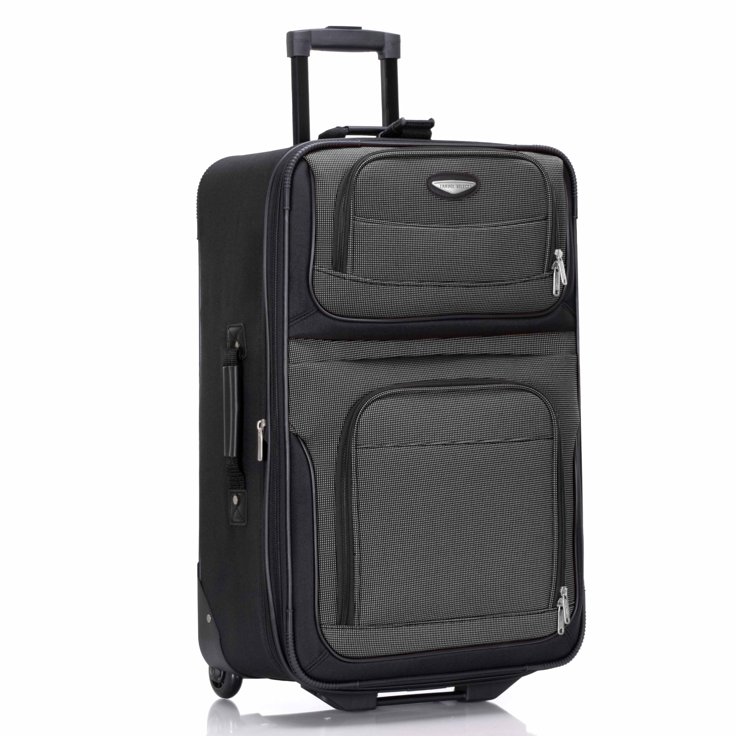 Amsterdam Softside Expandable Luggage with Rolling Wheels, Gray, 25-Inch Medium