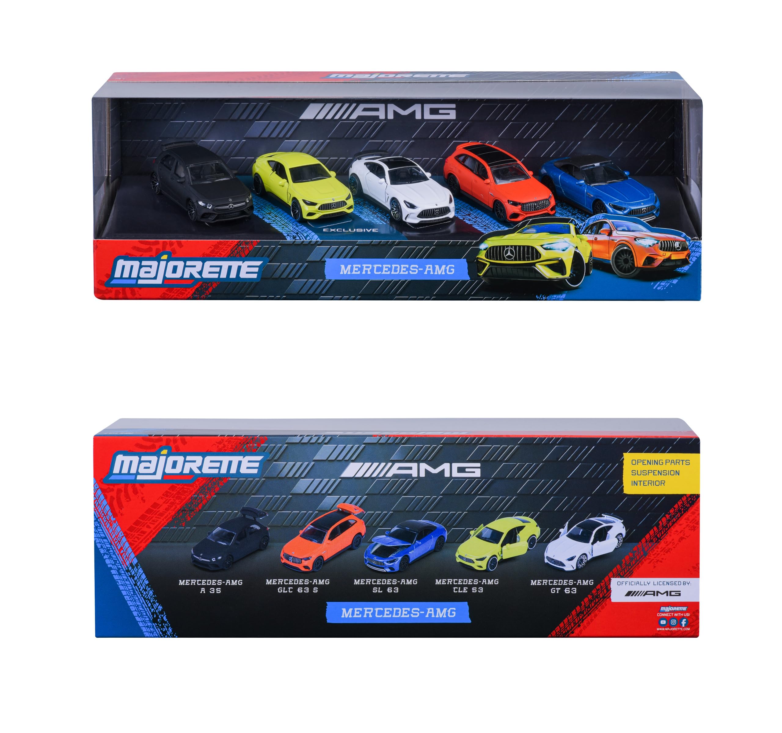 Majorette – Mercedes-AMG 5 Pieces Giftpack – Set Auto in Metallo Die-Cast, 5 Modellini da Collezione con Licenza Ufficiale, 8502105000S06, Giocattolo per Bambini dai 3 Anni in su