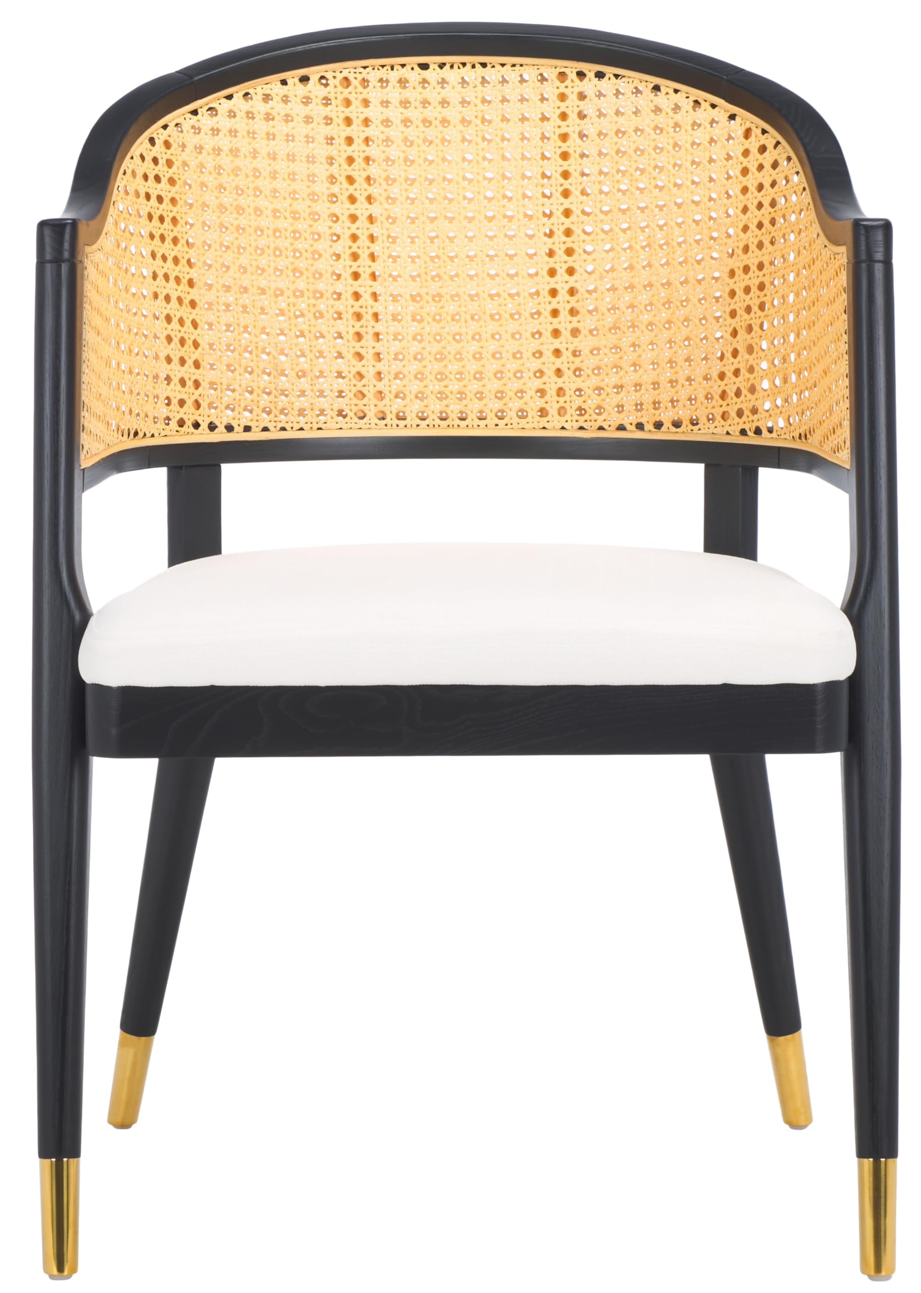 Safavieh Couture Home Collection Rogue Black/Natural Rattan Living Room Dining Accent Chair (Fully Assembled) SFV4106A