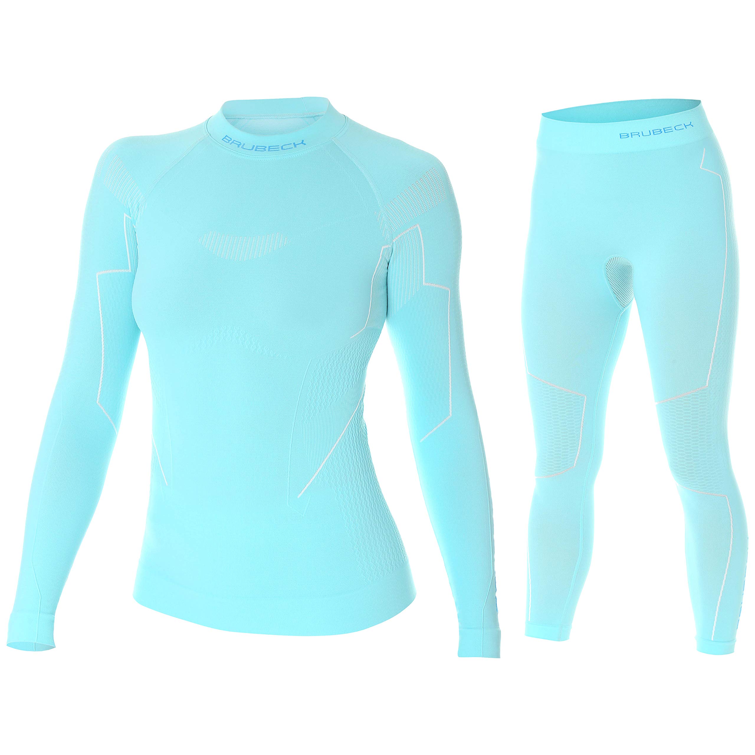 BRUBECK Damen Thermo Funktionsunterwäsche Set: Hose + Langarmshirt | Base Layer | Atmungsaktiv | Geruchshemmend | Klimaregulierend | Schnell trocknend | LE11870 + LS13100