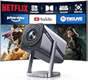[Netflix-Licensed & 4K Support & Auto Focus]- Smart Projector with WiFi 6 and 2-Way Bluetooth, Dolby Audio/ Auto Keystone/Zoom,360°Adjustable Stand, iWIMIUS Mini Portable Outdoor Proyector w/ HDMI ARC
