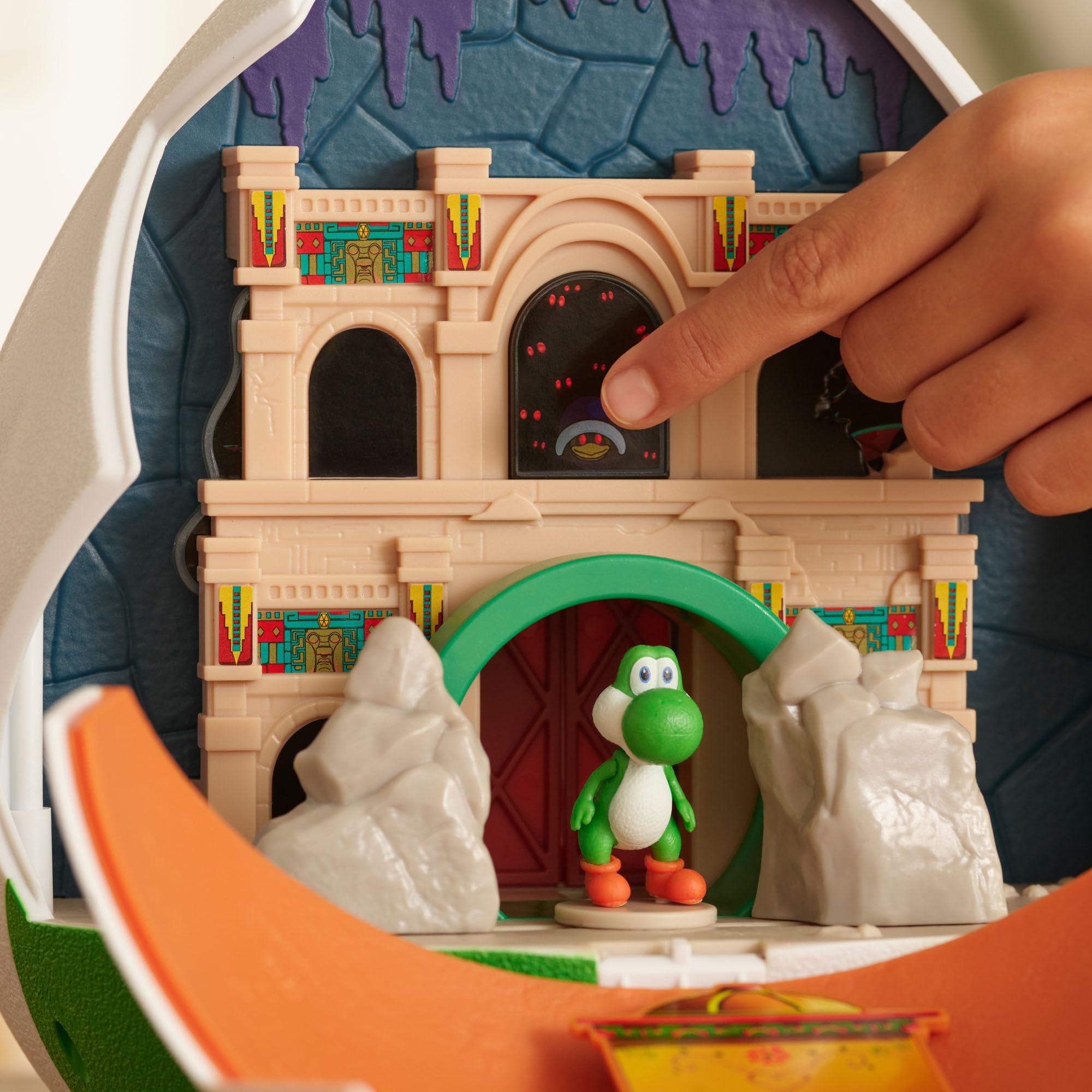 El Set de Juego Huevo de Yoshi de la película Super Mario Galaxy con Minifiguras de 3,8 cm, con Licencia Oficial de Jakks Pacific, Incluye Figuras de 4 cm y Mario de Fuego Exclusivo
