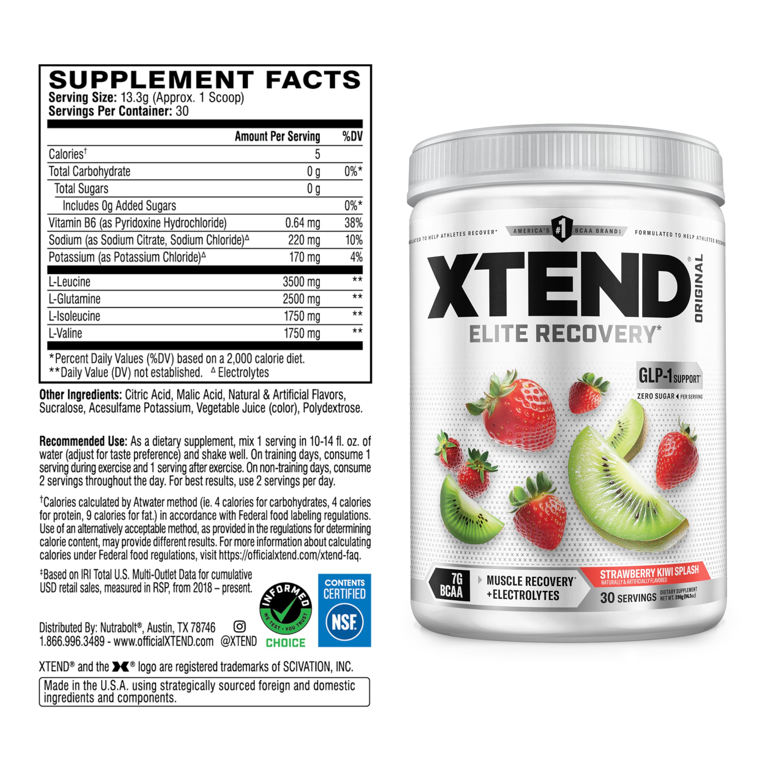 Amazon | Scivation Xtend BCAA 30杯分 (ストロベリーキウイ) [並行