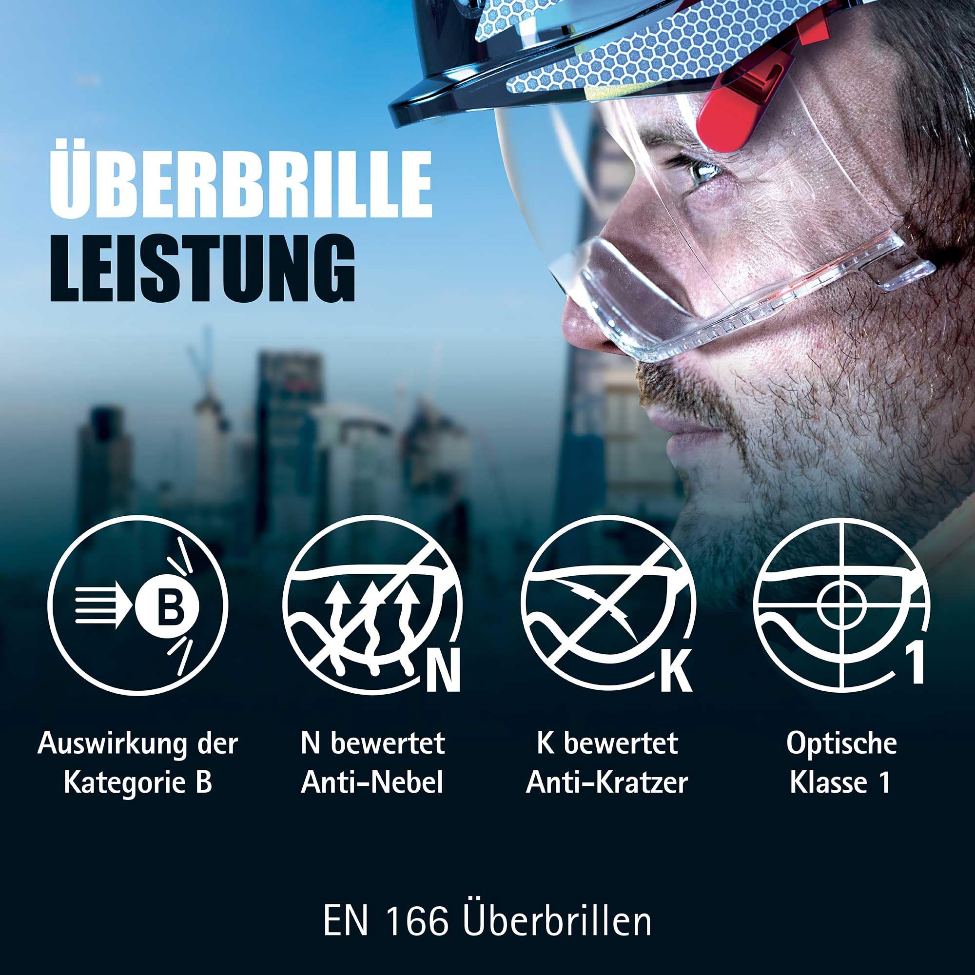 EVO® VISTAlens™ Safety Helmet with Integrated Safety Eyewear - White/Smoke (JSP AMB170-005-F00) One Size