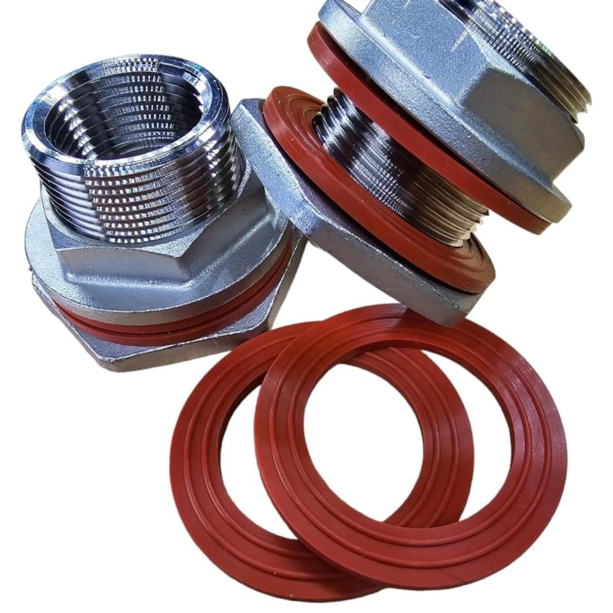 MiniBrew 3/4” NPT EZ Seal Weldless Bulkhead with Buna-N Gaskets for Homebrewing