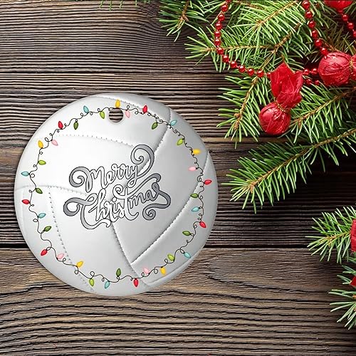 Miniatura 2 de Adorno de Navidad voleibol de Navidad adornos de cerámica elegantes de Navidad bolas colgantes para niños Navidad adornos de Navidad personalizados