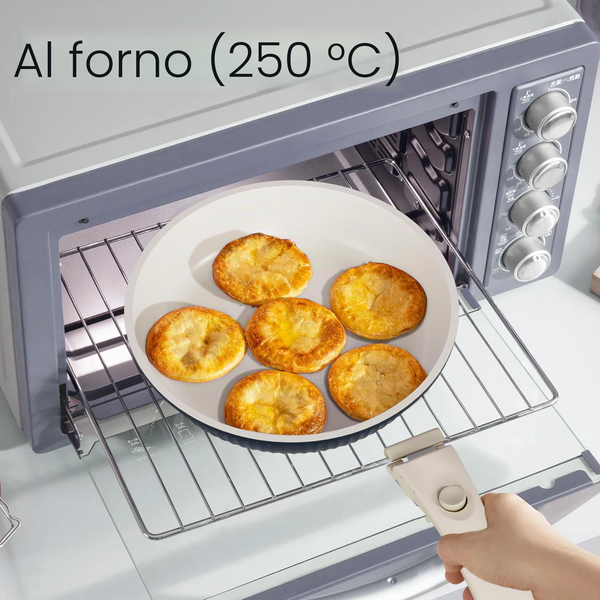 RIOVARM Induzione Set di pentole e padelle con manici staccabili, Impilabile Antiaderente In granito Set di pentole con coperchi, Salvaspazio Set di utensili da cucina Senza PFOA, Padella, Casseruole