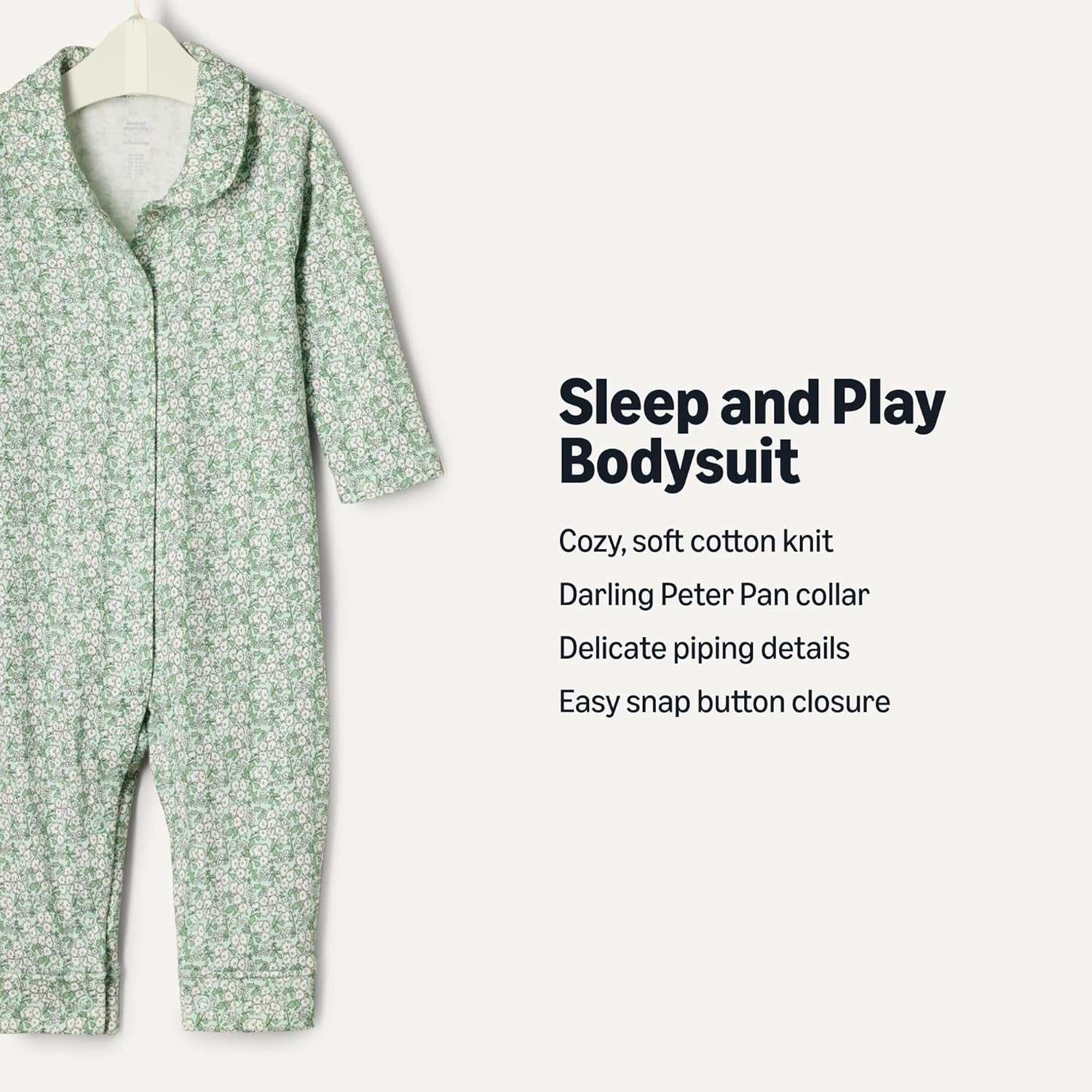 Amazon Essentials x Sofia Grainge Unisex Babies' Cotton Footless Sleepsuit, Pack of 2