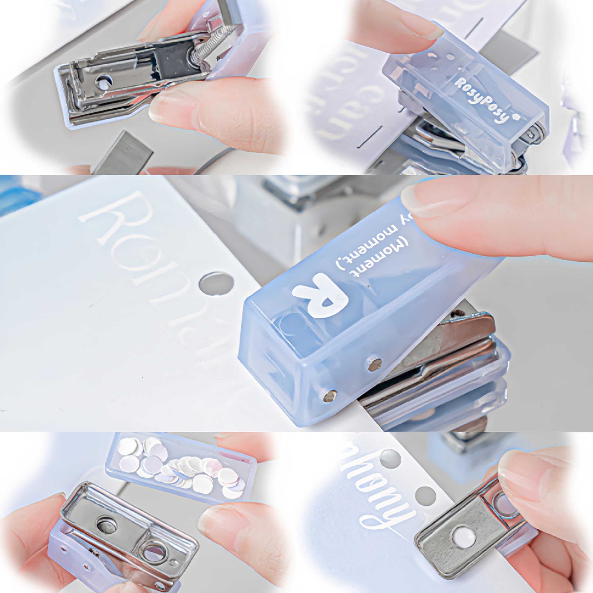 7-teiliges Bürobedarf-Set – Mini-Größe für Portabilität, Set für bequeme und effiziente Büroarbeit, Schulanfang, Mini-Schreibwaren-Organizer-Set: kompakte Schere, Locher, tragbar
