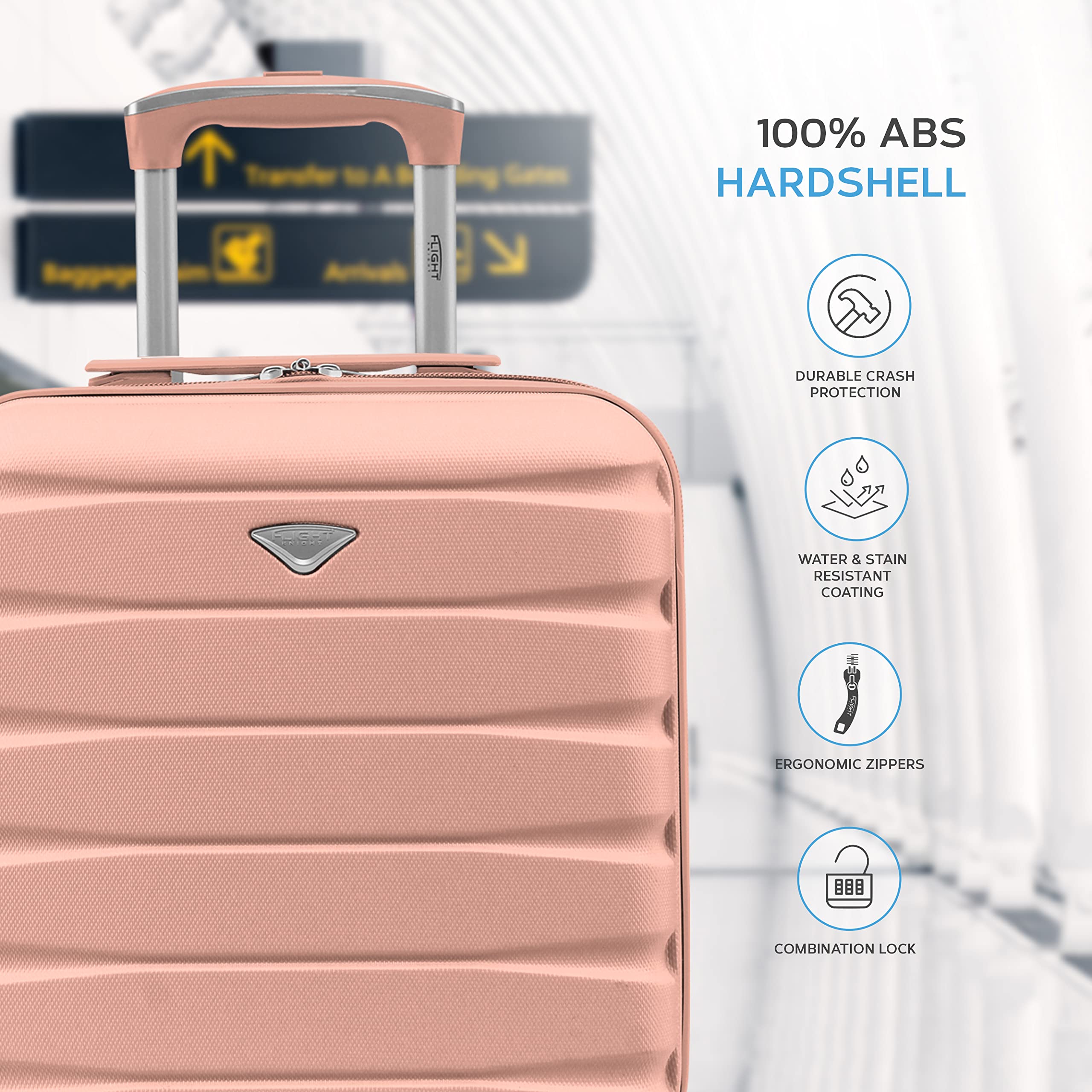 Flight Knight EasyJet Cabin Bag 45x36x20, Underseat, Lightweight Small Durable 4 Wheel Cabin Suitcase, Maximum Carry-On Size, ABS Hard Shell, 10kg Hand Luggage Bag- 45 x 36 x 20 cm Travel Bag