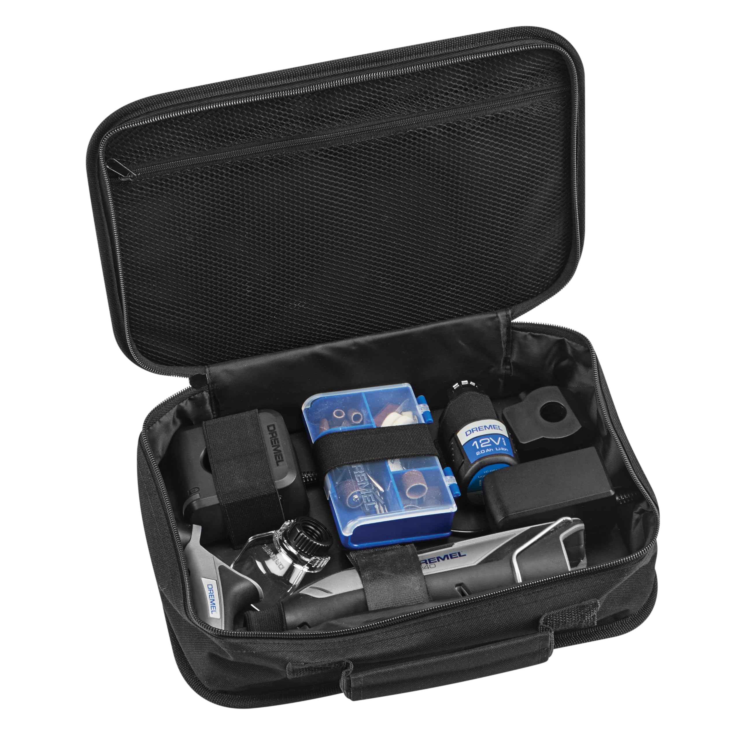 Dremel 8240 Multiutensile a batteria al litio da 12V 2Ah - Utensile rotativo con 3 complementi e 45 accessori, velocità variabile 5.000-35.000 giri/min, e tempo di ricarica rapido