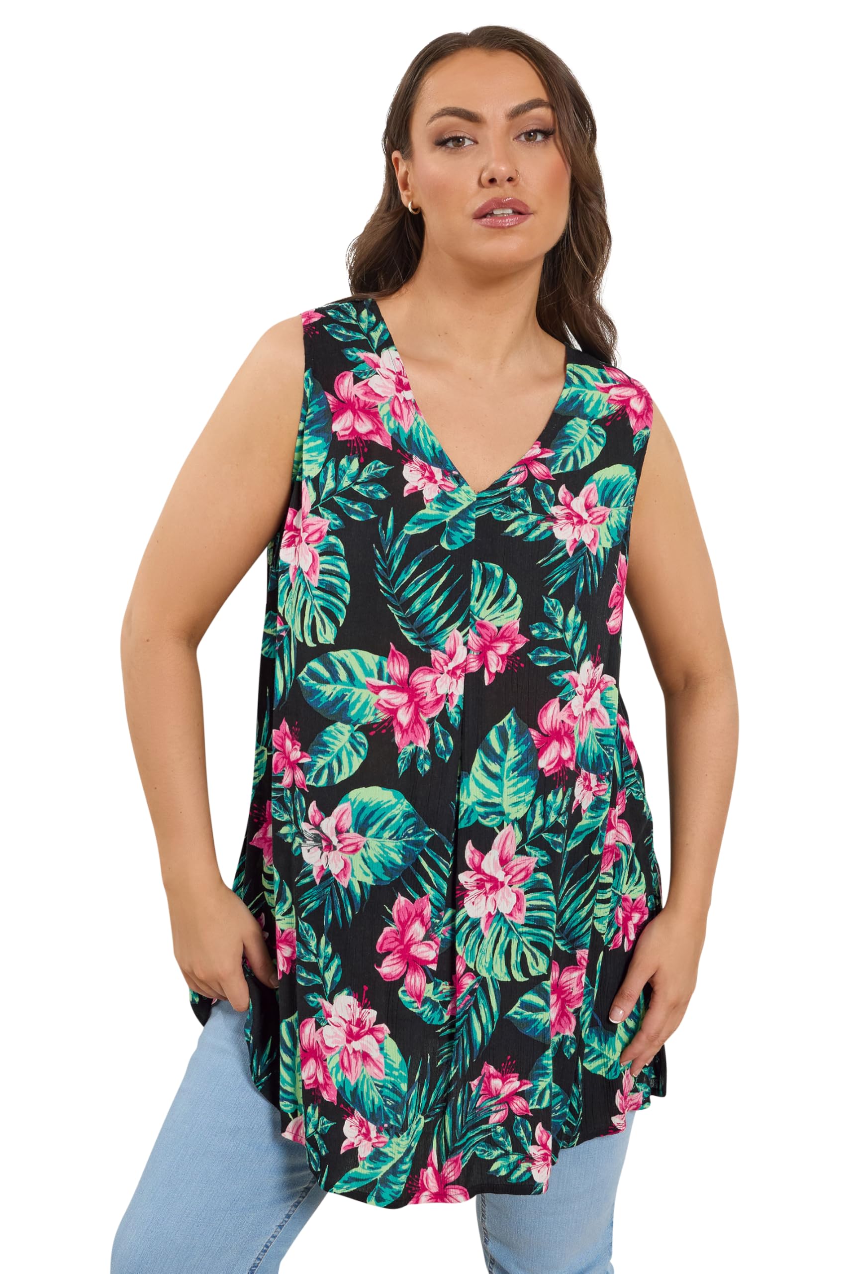 Yours Women's Multicolor Tropical Vest Top | : 22/24