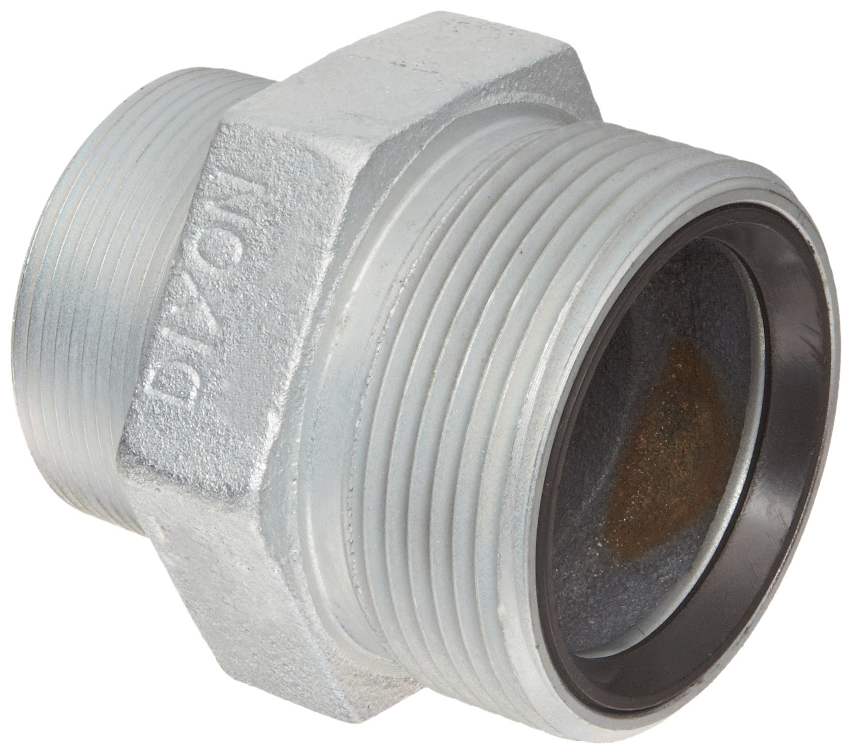 Dixon Boss GM28 Plated Iron Hose Fitting, Spud for GJ Boss Ground Joint Seal, 2" NPT Male