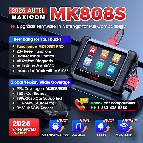 Miniatura 2 de Autel MaxiCOM MK808 OBD2 herramienta de diagnóstico con todas las funciones de servicio y sistema incluso reajuste de aceite, EPB, BMS, SAS, DPF,