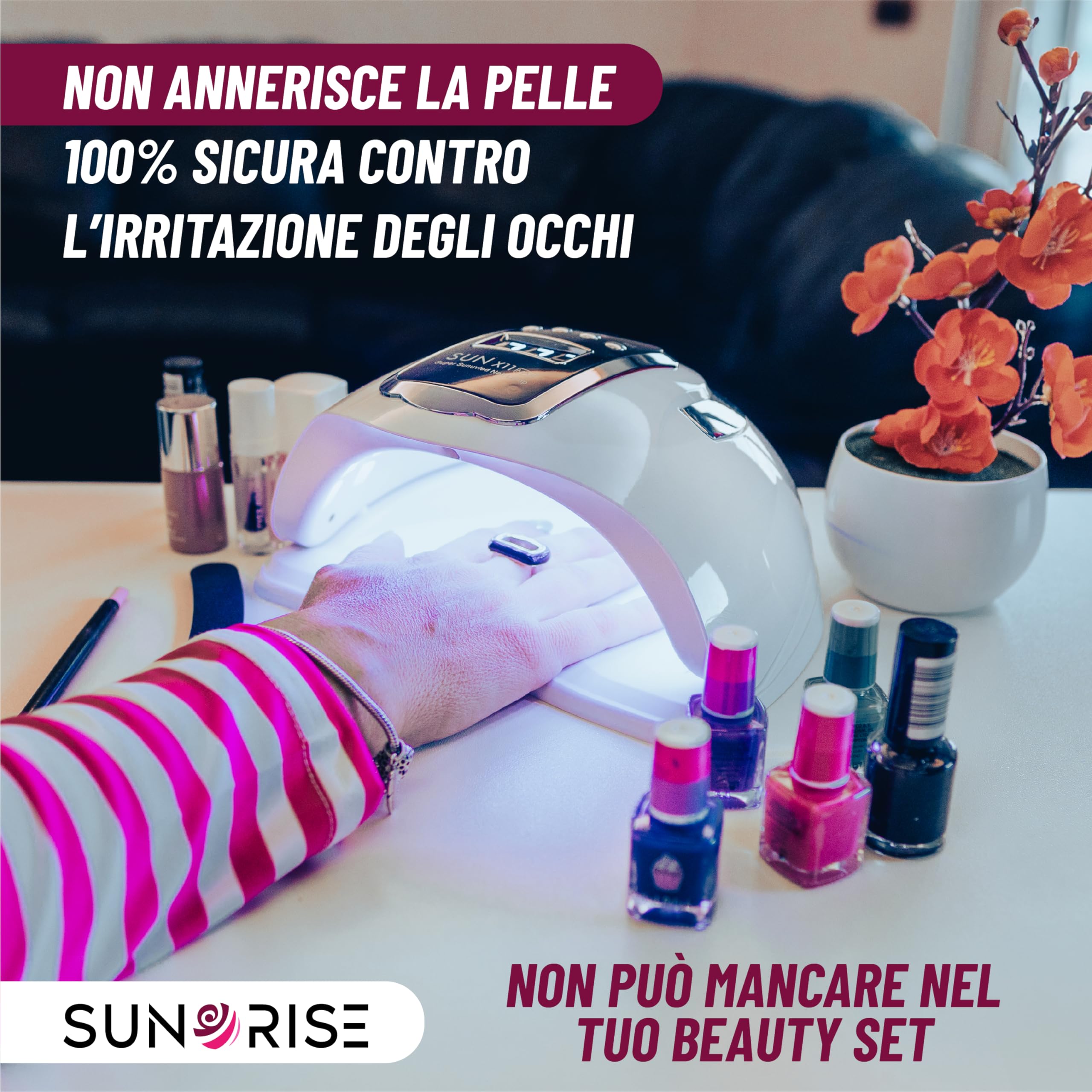 Lampada Uv Led Unghie - 5 Timer, Display, 45 Led, Sensore, 48W/220W - Fornetto Unghie Semipermanente, Professionale e Portatile - Lampada Led Unghie x Nail Art, Smalto Gel, Acrygel, Polygel