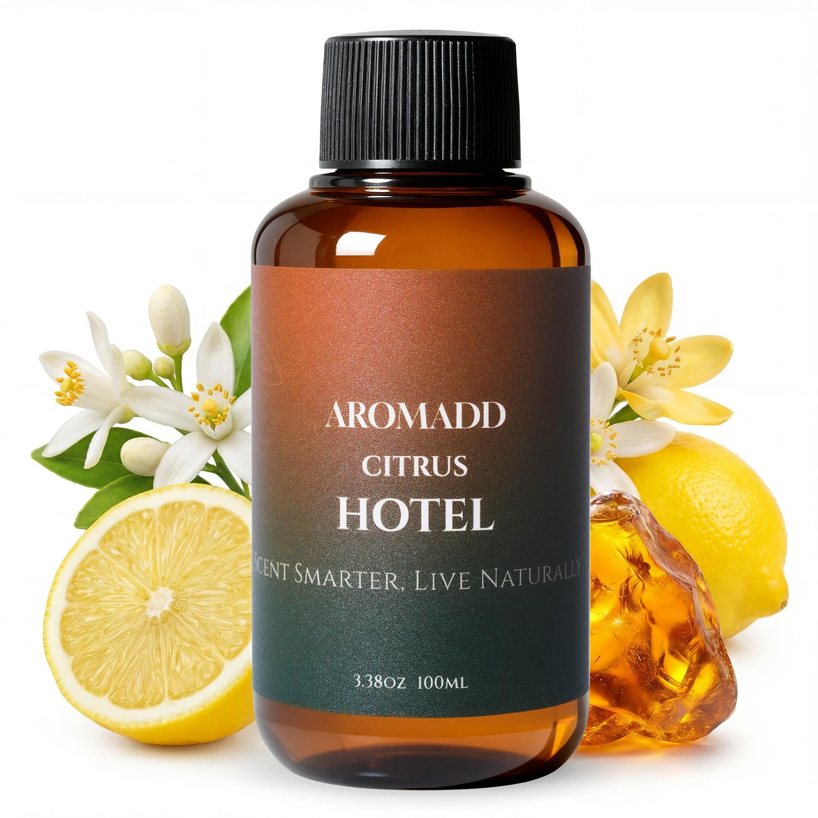 Aromadd Citrus Hotel Diffuser Oil Inspired by Luxury Hotel Scent, Essential Oils for Waterless Diffuser, Luxury Lemon & Bergamot, Long-Lasting & Natural Home Fragrance - 3.38 fl oz (100 mL)