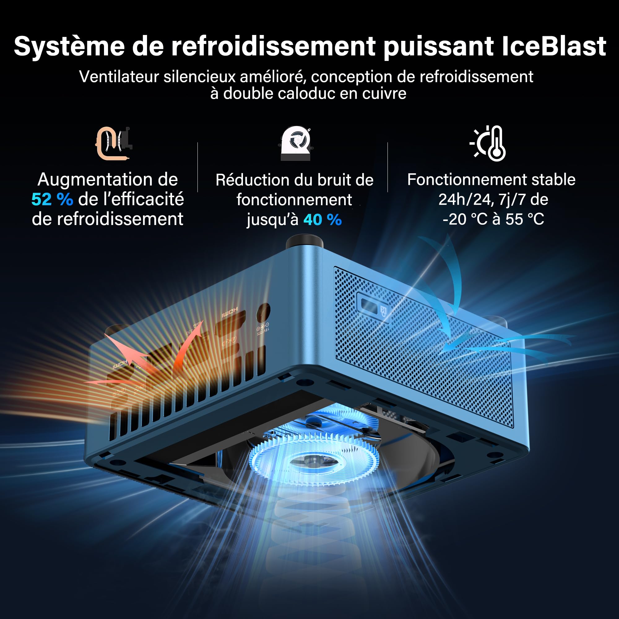 GEEKOM IT12 Mini PC avec Intel i5-12450H, 16Go DDR4 RAM(Évolutif) SSD 512Go(jusqu’à 4To), 2 caloducs cuivre, 2*USB4, Lecteur SD, 2.5G LAN, Windows 11 Pro,Mini Ordinateur de Bureau pour maison/business