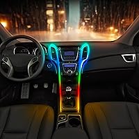 Vista 3 de Feit Electric 5ft Indoor LED Light Strip, Dimmable, 0.1-Inch Wide, Multi-Color Chasing, USB-Powered, Filling & Stacking Patterns for Car Dashboards