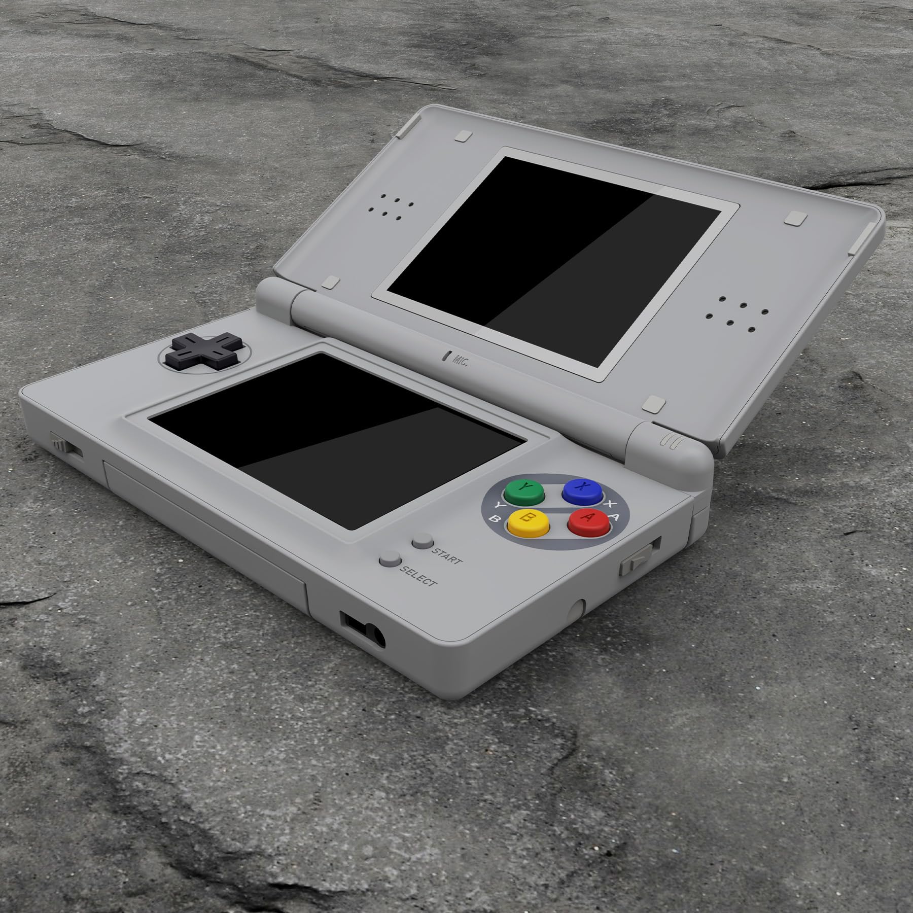 eXtremeRate Carcasa para Nintendo DS Lite Funda Protectora Personalizada Placa Cubierta Completa con Botones y Lente de Pantalla para Nintendo DS Lite NDSL-NO Incluye Consola(Clásico SFC SNES EU)