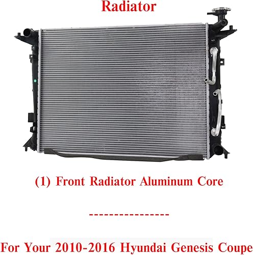Miniatura 2 de Nuevo Radiador Delantero Aluminio Core Reemplazo Directo Para Hyundai Genesis Coupé 2010-2016 3.8L Motor 253102M600 HY3010181