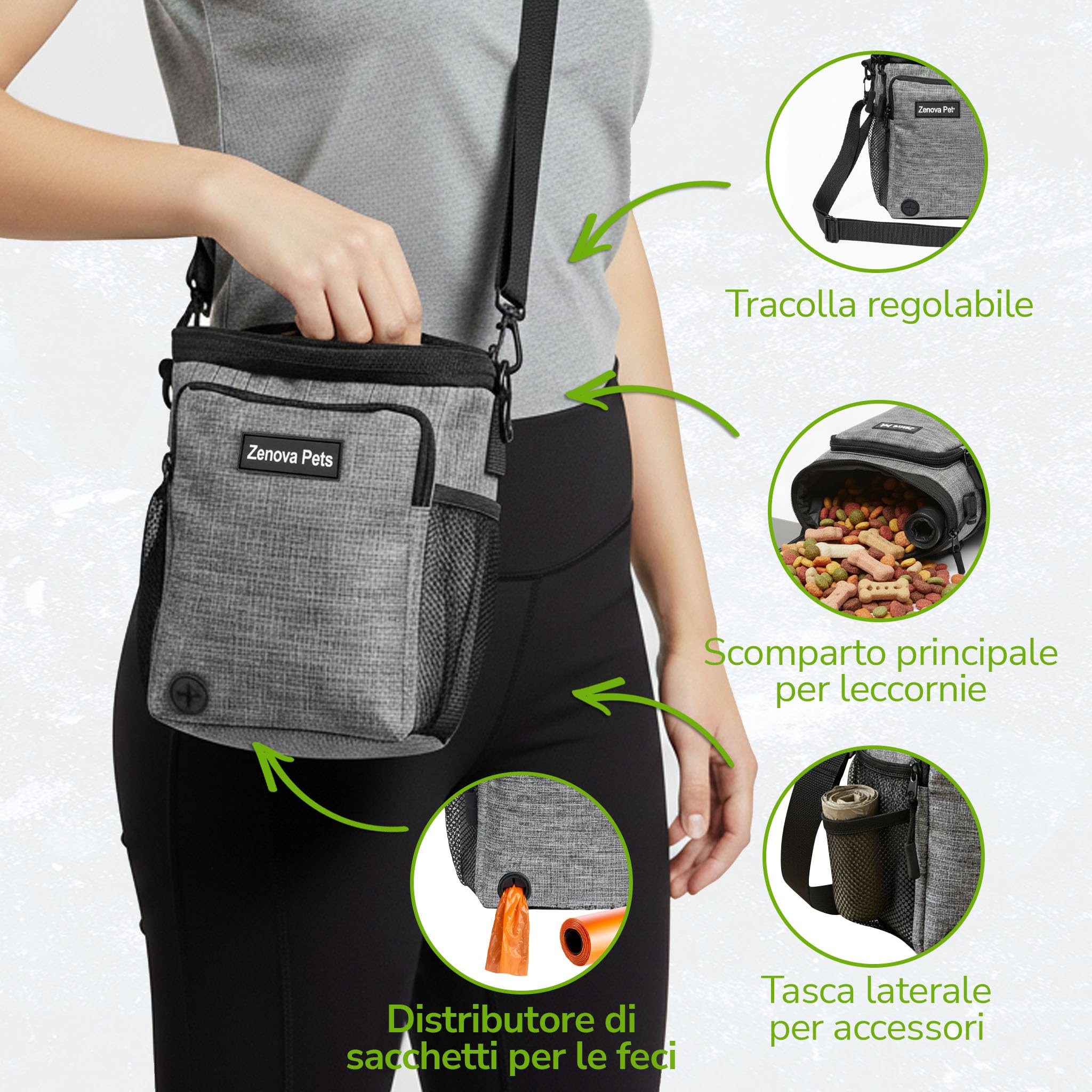 Borsa per Bocconcini per Cani – Borsa da Allenamento Pratica con Cintura Extra – Borsa per Allenamento Cani & Passeggiata – Sacchetto Robusto e Resistente all'Acqua per Cibo e Bocconcini per Cani