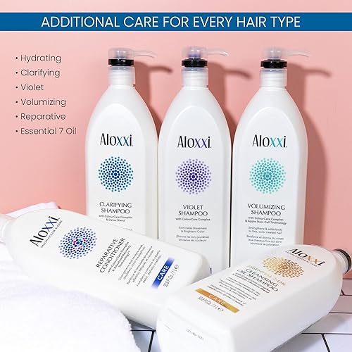 Miniatura 6 de ALOXXI Acondicionador protector de color hidratante para cabello teñido con queratina, jojoba y aceites de oliva, nutre y repara, 33.8 onzas líquidas