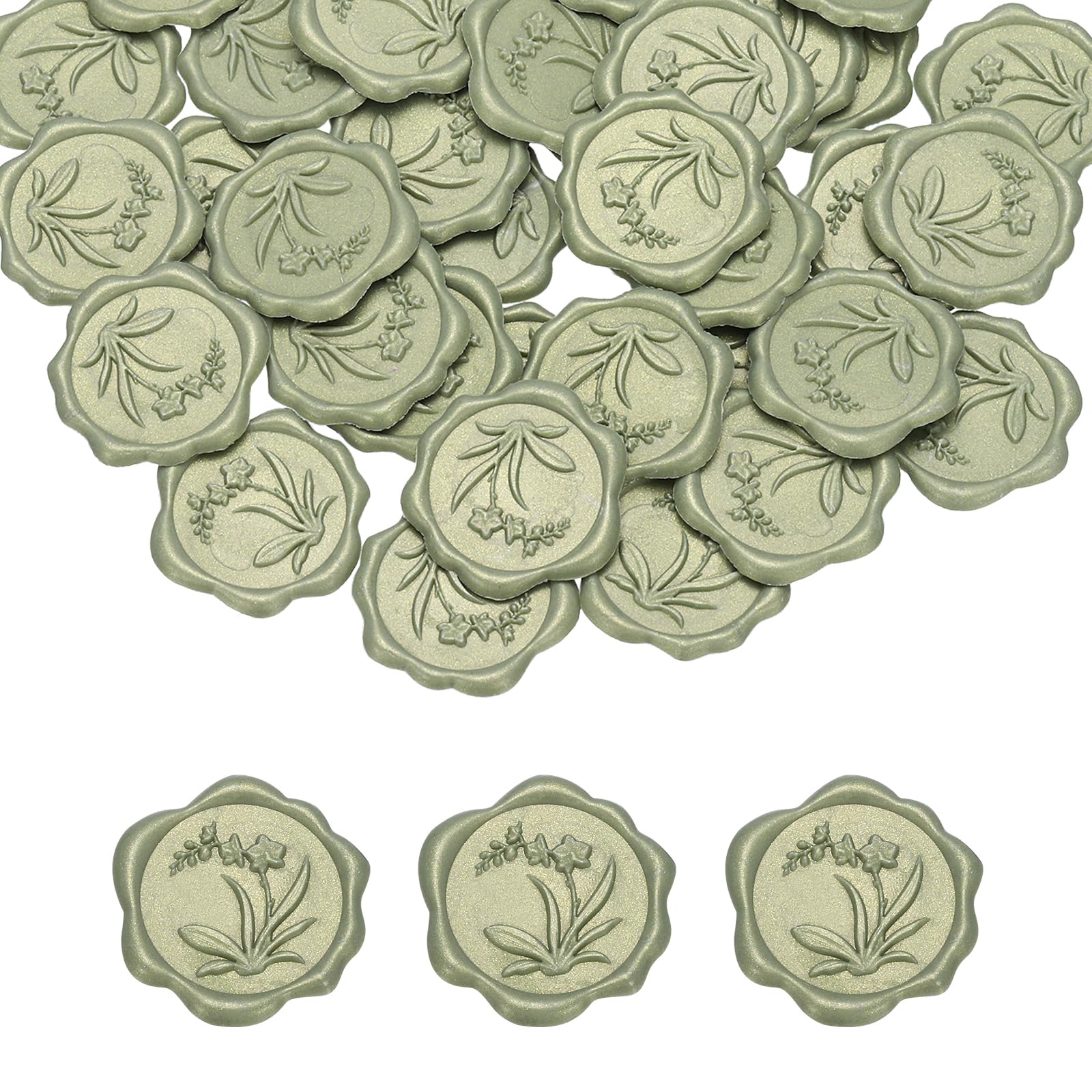 PATIKIL Wax Seal Stickers, 100 Pcs Envelope Seal Stickers, Self-Adhesive Wax Stamp Wedding Invitation Accessories for Wedding Party Birthday Gift Wrapping Anniversary, Shimmery Bronze Gold