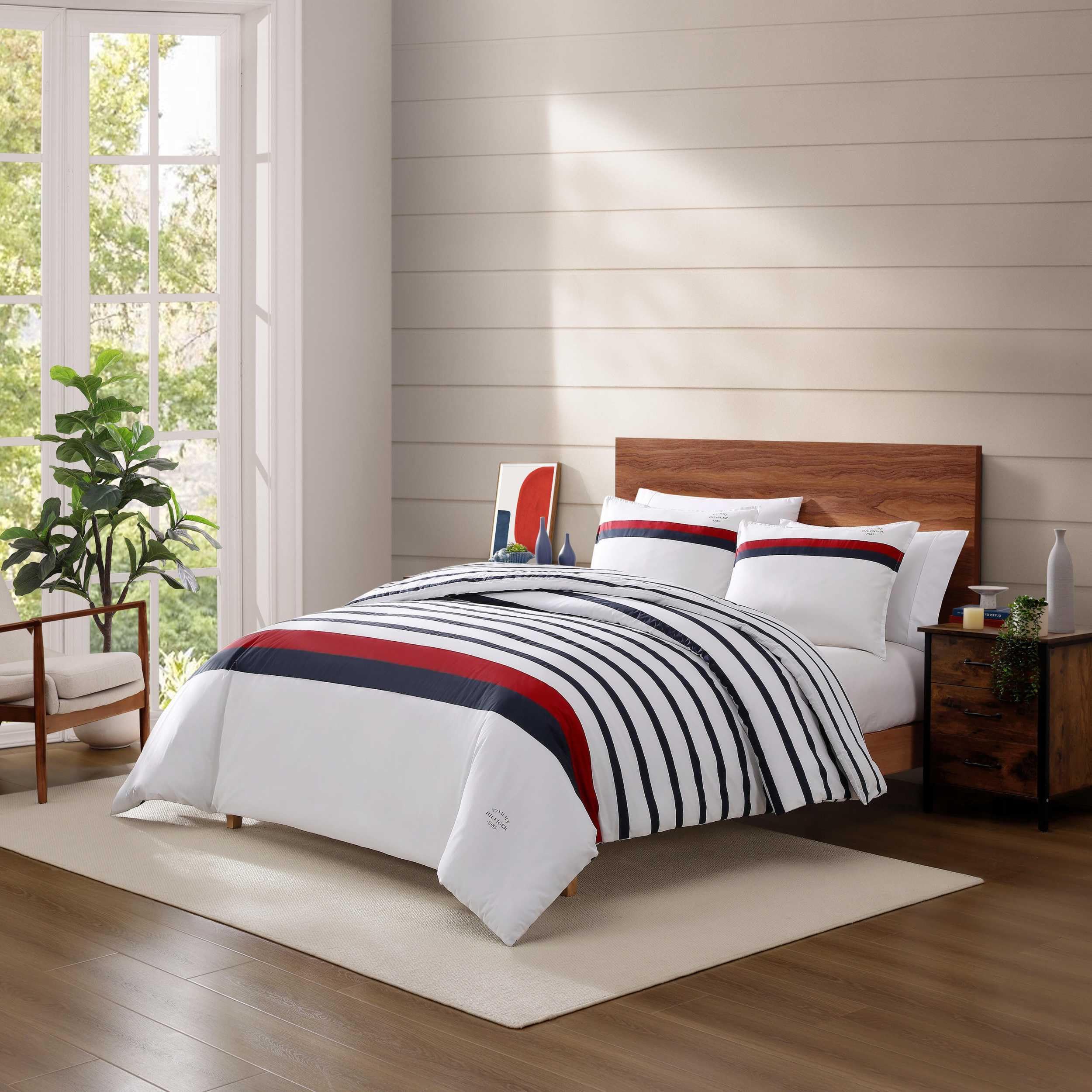 Amazon｜Tommy Hilfiger - ツインデュベカバーセット、100
