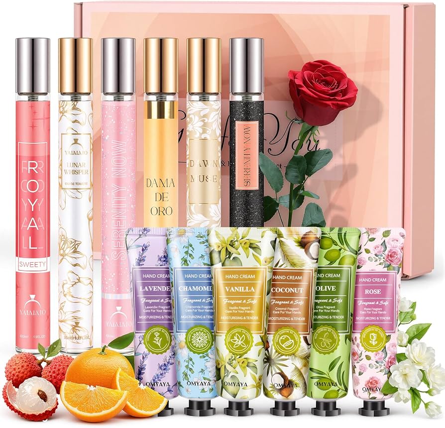 Parfüm Geschenk Für Frauen, 6x35ml Mini Parfum Damen + 6 Handcreme Mini Set