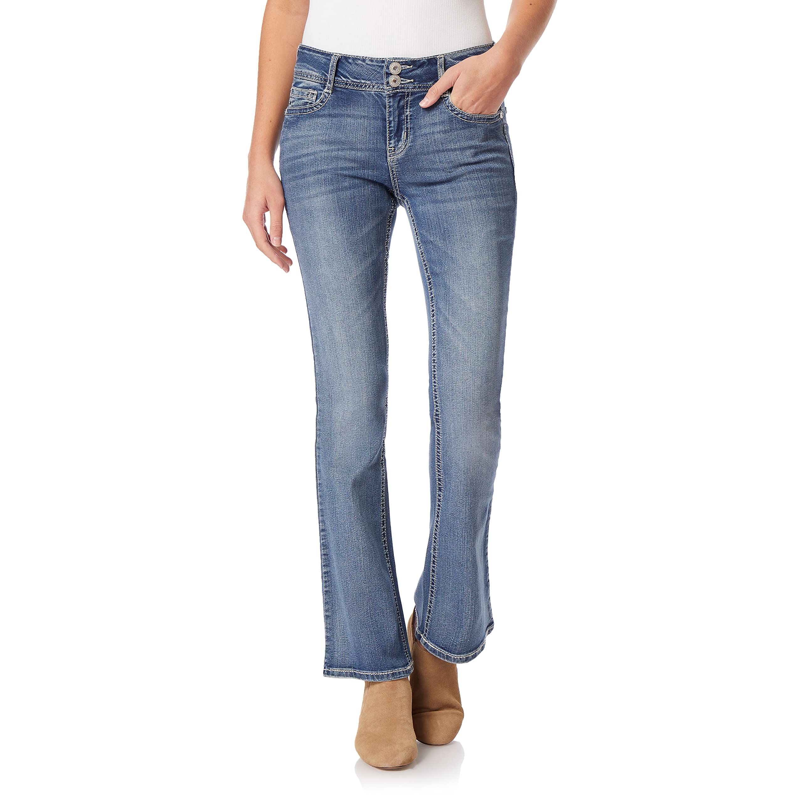 WallFlower Women's Bling Bootcut Jeans, Luscious Curvy Fit