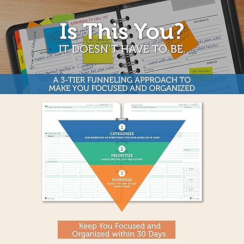 Miniatura 2 de Planner Pad Organizador de 12 meses de hojas sueltas de 3 niveles, con 7 agujeros, año calendario (enero a diciembre de 2024), tinta verde suave, 6