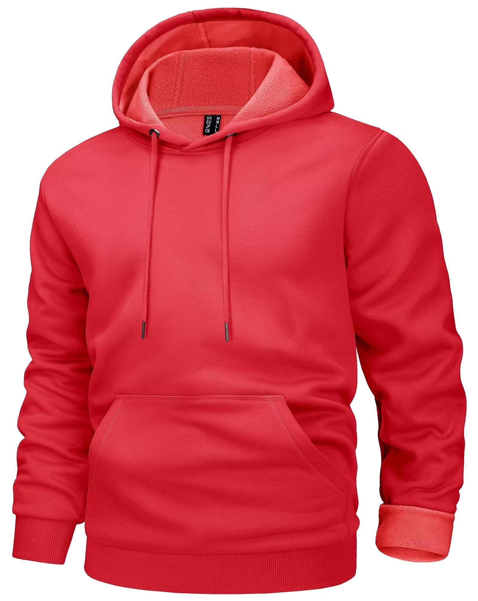 MAGCOMSEN Men's Active Hoodies Fleece Lined Sweatshirts Casual Athletic Workout Pullover With Kangaroo Pocket