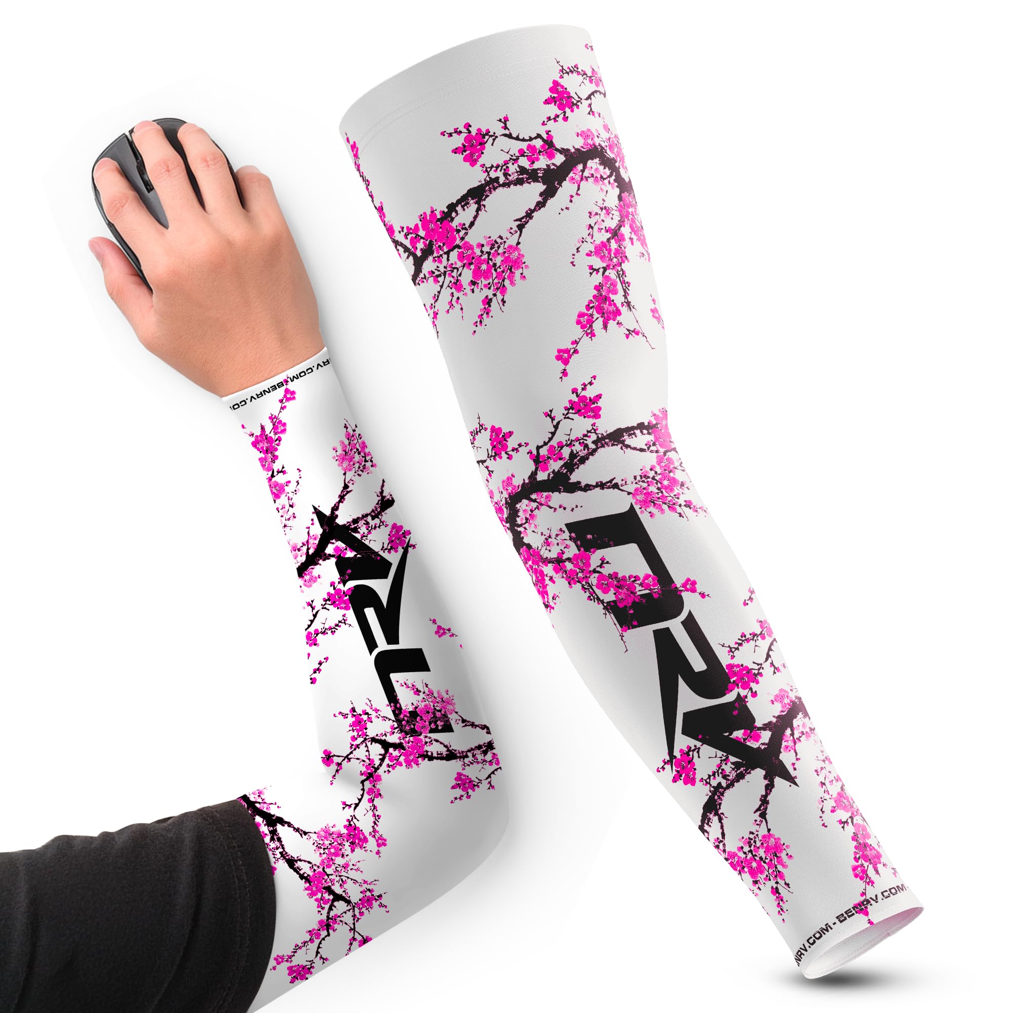 NRV Sakura Edition Gaming Compression Cuff - Enhanced Esports Performance with Japanese Style - Professionally Designed - Durable, Breathable & Friction Free, Pink, 3XL