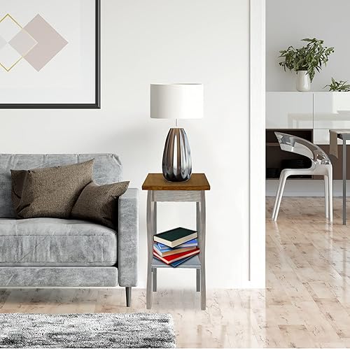 Miniatura 21 de Peaceful Classics Amish - Mesa auxiliar delgada hecha a mano para sala de estar, dormitorio, entrada y pasillo, mesa auxiliar delgada y estrecha con