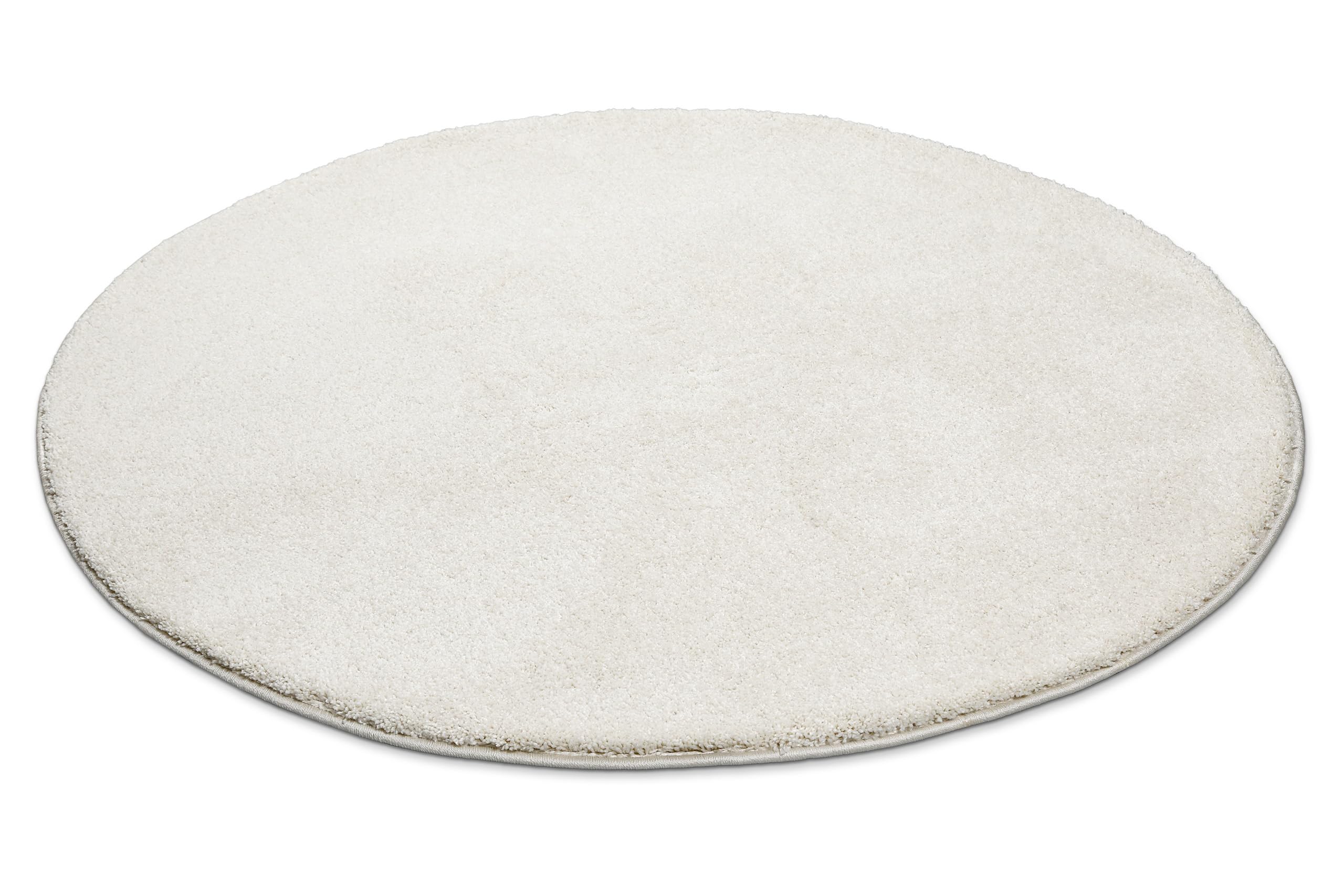 WECONhome Tapis moderne à poils courts - Ambiance de bien-être pour le salon, la chambre à coucher, la salle à manger et plus encore - Tapis tissé Wogh (200 cm rond, beige crème)