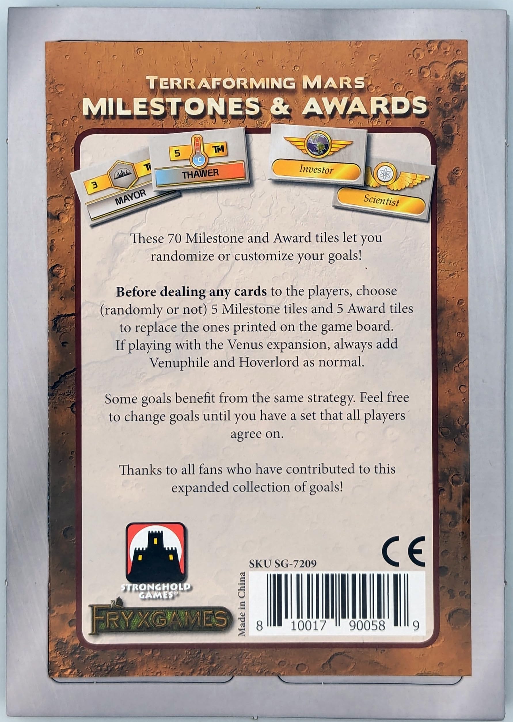 Stronghold Games Terraforming Mars Milestones and Awards - Strategy Board Game - for 1 to 5 Players and Ages 12+