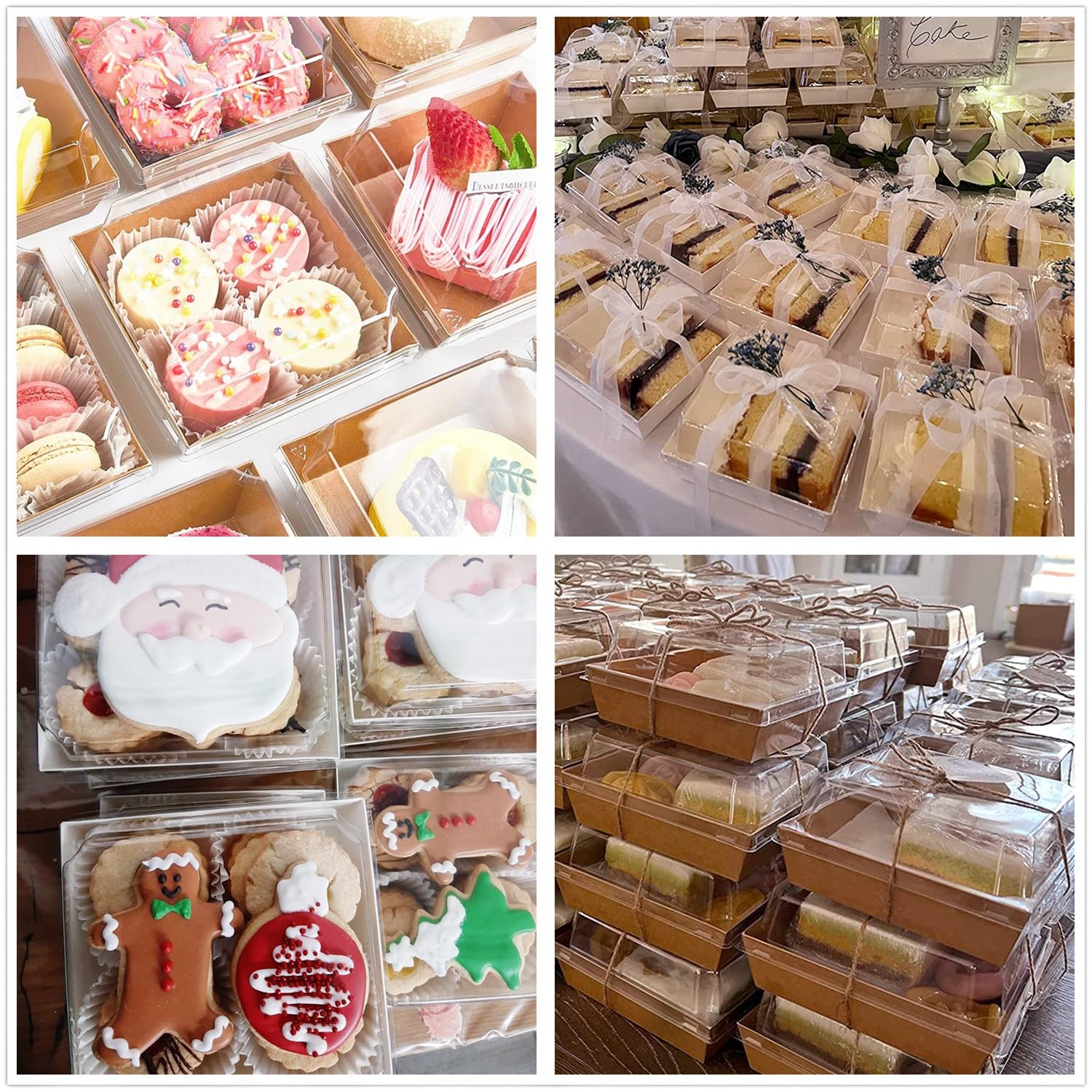 200 Pack Charcuterie Boxes With Clear Lids 5" Cookie Boxes Disposable - View #4