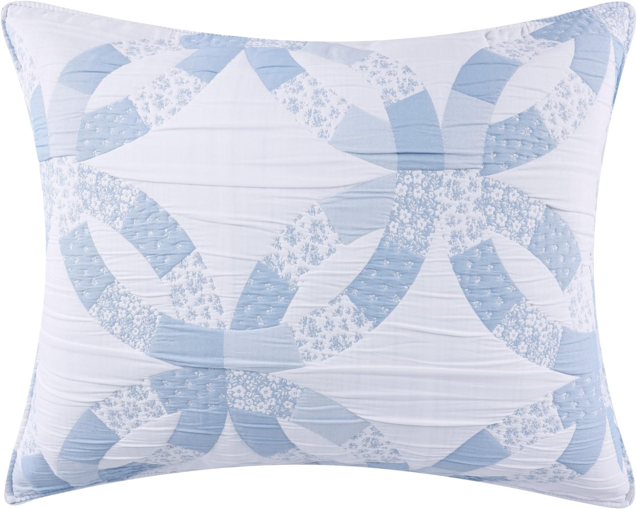 Fashions Wedding Ring Collection, Standard Pillow Sham, Blue