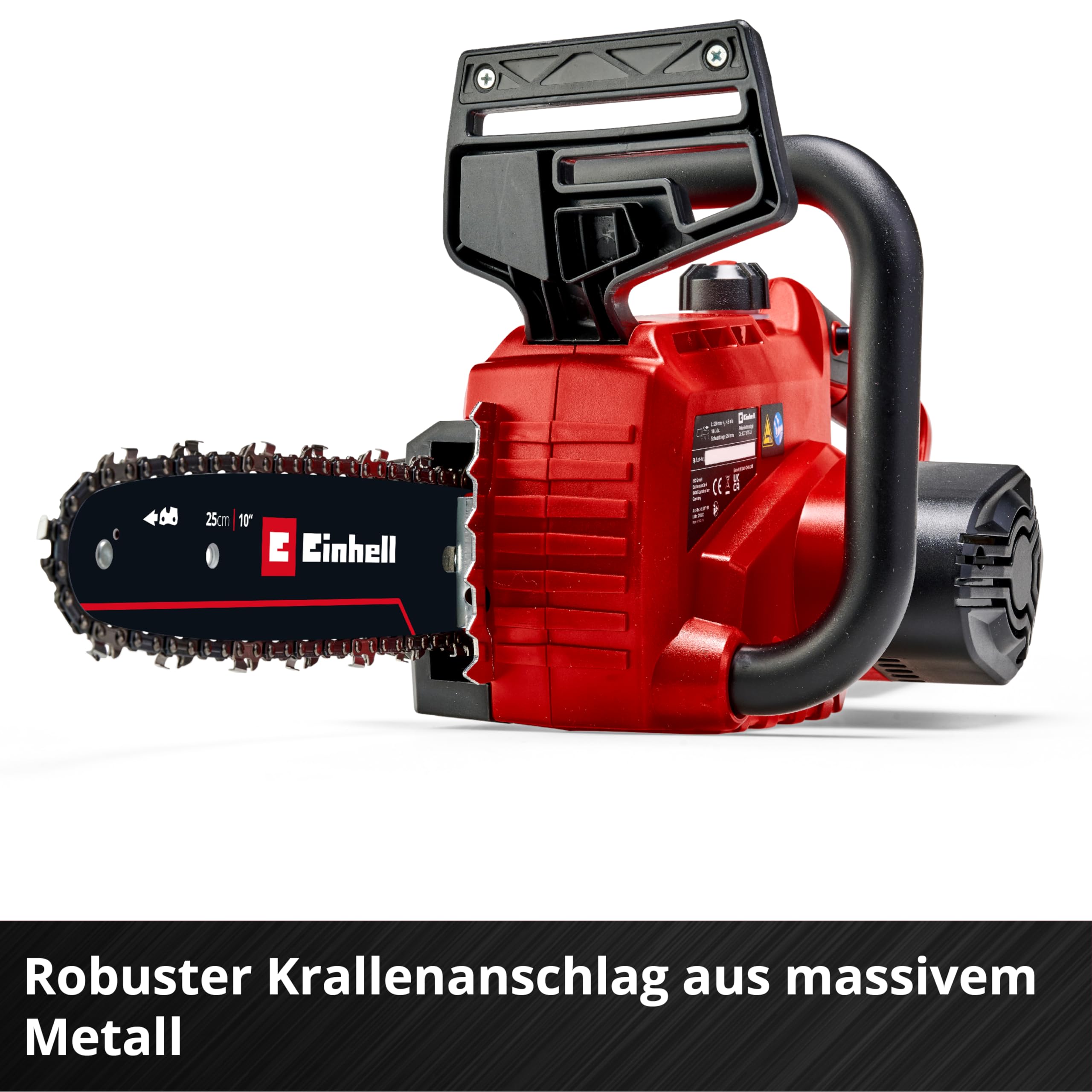 Einhell Akku-Kettensäge GE-LC 18/25 Li-Solo Power X-Change (18 V, 23 cm Schnittlänge, 4,5 m/s Kettengeschwindigkeit, autom. Kettenschmierung, werkzeuglose Kettenspannung, ohne Akku)