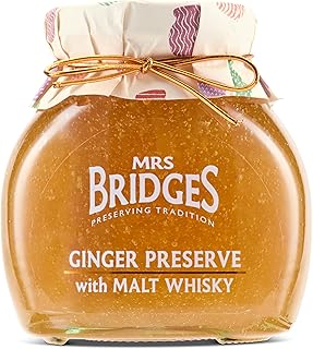 Mrs Bridges Ginger Preserve with Malt Whisky, Made in Scotland, 12oz Jar (Pack of 1)