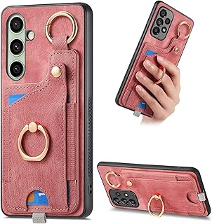 Ufgoszvp Funda para Google Pixel 8 Pro, soporte de anillo de cuero de alta calidad, soporte para libro, funda para teléfono con ranuras para tarjetas, compatible con Google Pixel 8 Pro, color rosa