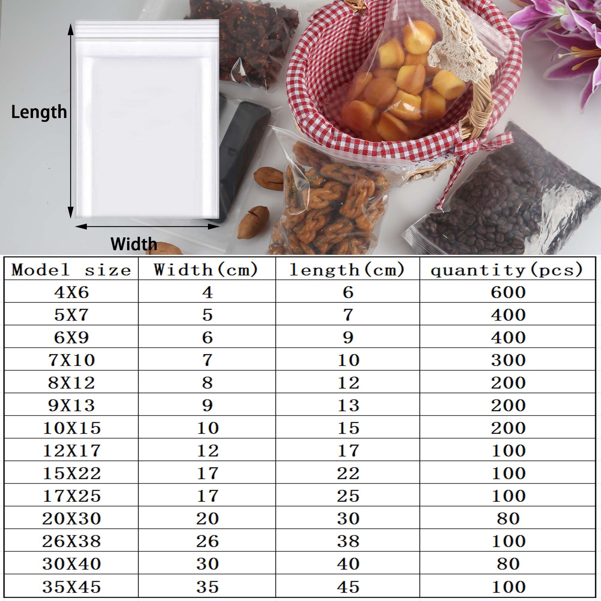 Rshuhx 80pcs Resealable Clear Grip Seal Plastic Bags, Heavy Duty 160μm 30cmX40cm for Books Documents, Clothes, Jackets - Image 2