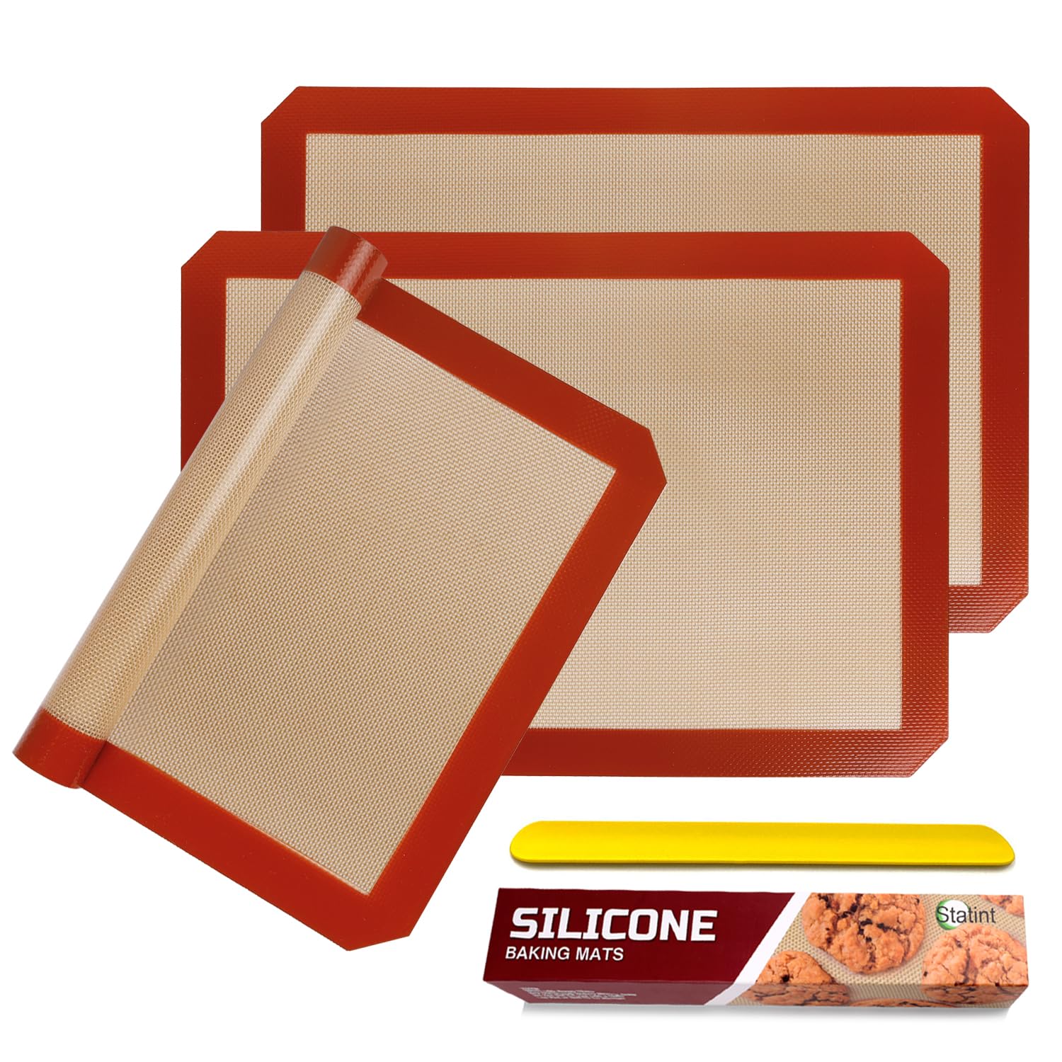 Statint Backmatte aus Silikon, antihaftbeschichtet, lebensmittelecht, 3 Stück