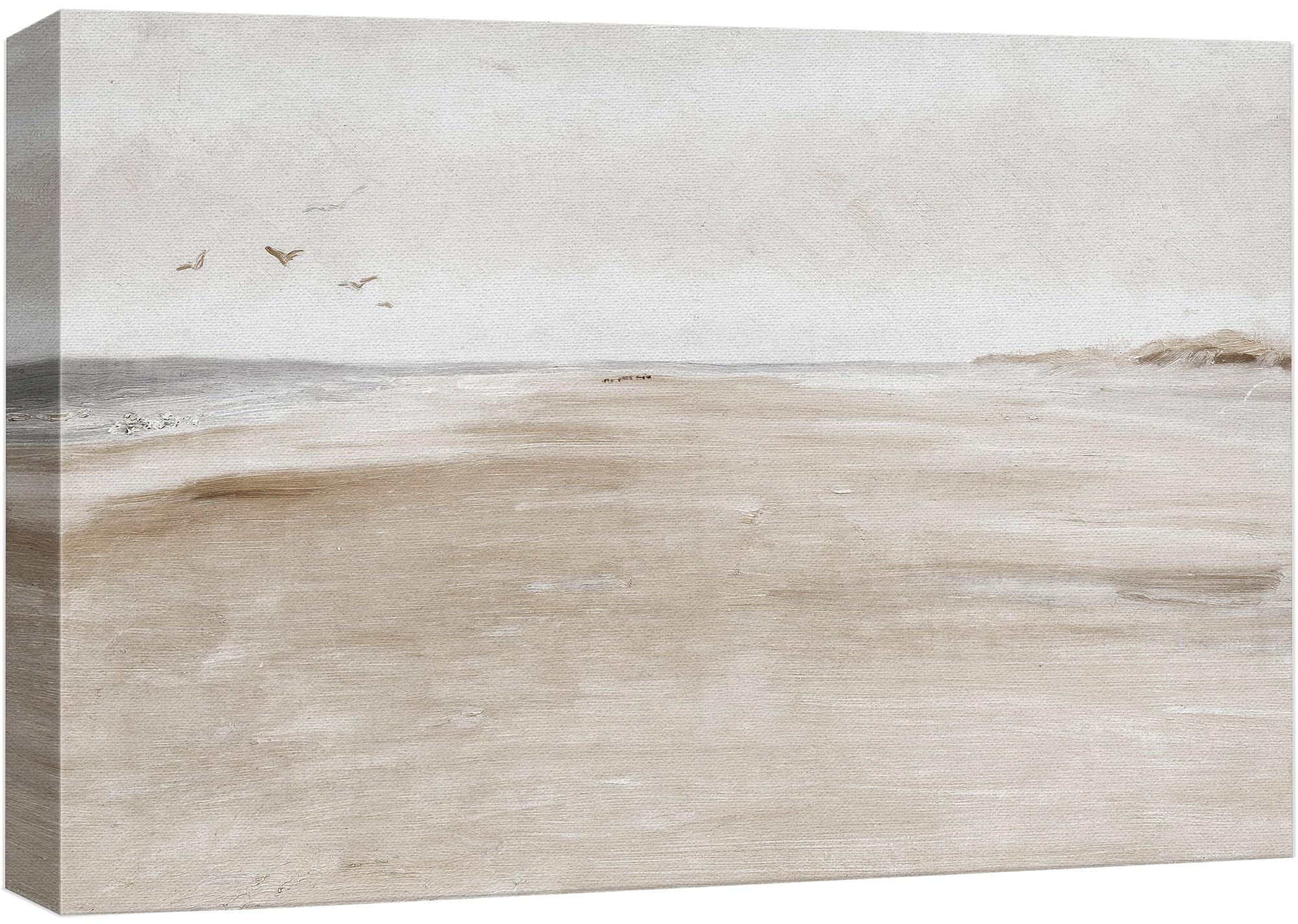 wall26 Canvas Print Wall Art Sandy Beach Coastal Landscape Nature Wilderness Illustrations Fine Art Decorative Farmhouse Country Relax