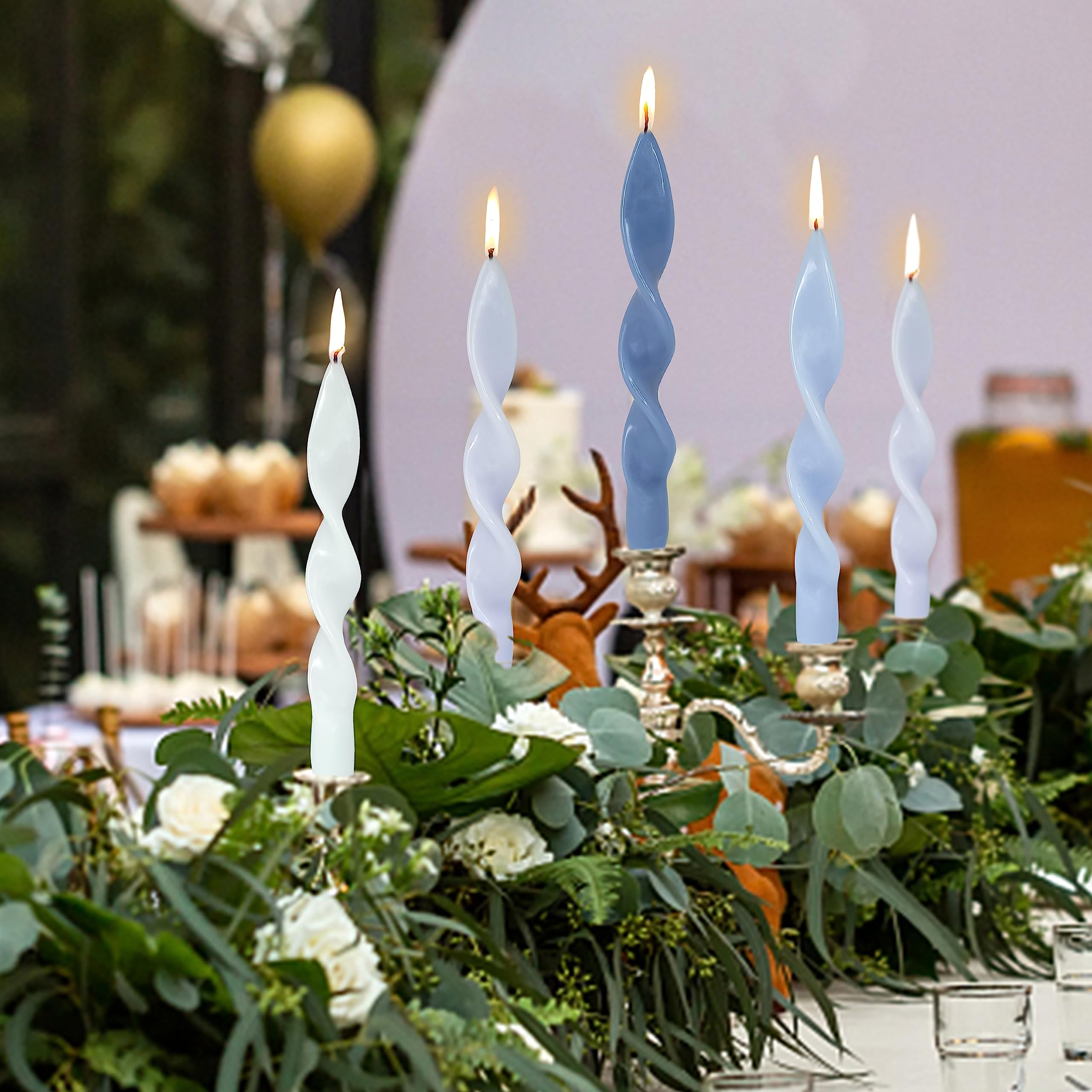 Unscented Twisted Taper Candles Sticks Candles 4PCS Gradient Color Taper Candles 9 inch Candles for Home Decor, Relaxation & All Occasions